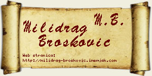 Milidrag Brošković vizit kartica